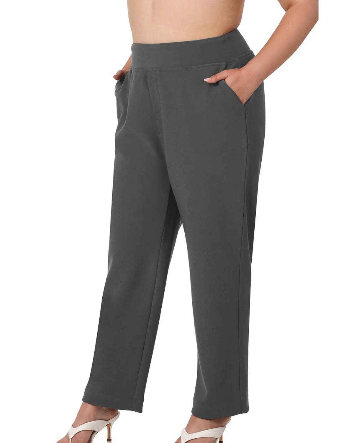 Zeanna Stretch Pull-On Dress Pants - Qp-2797X - Ash Grey