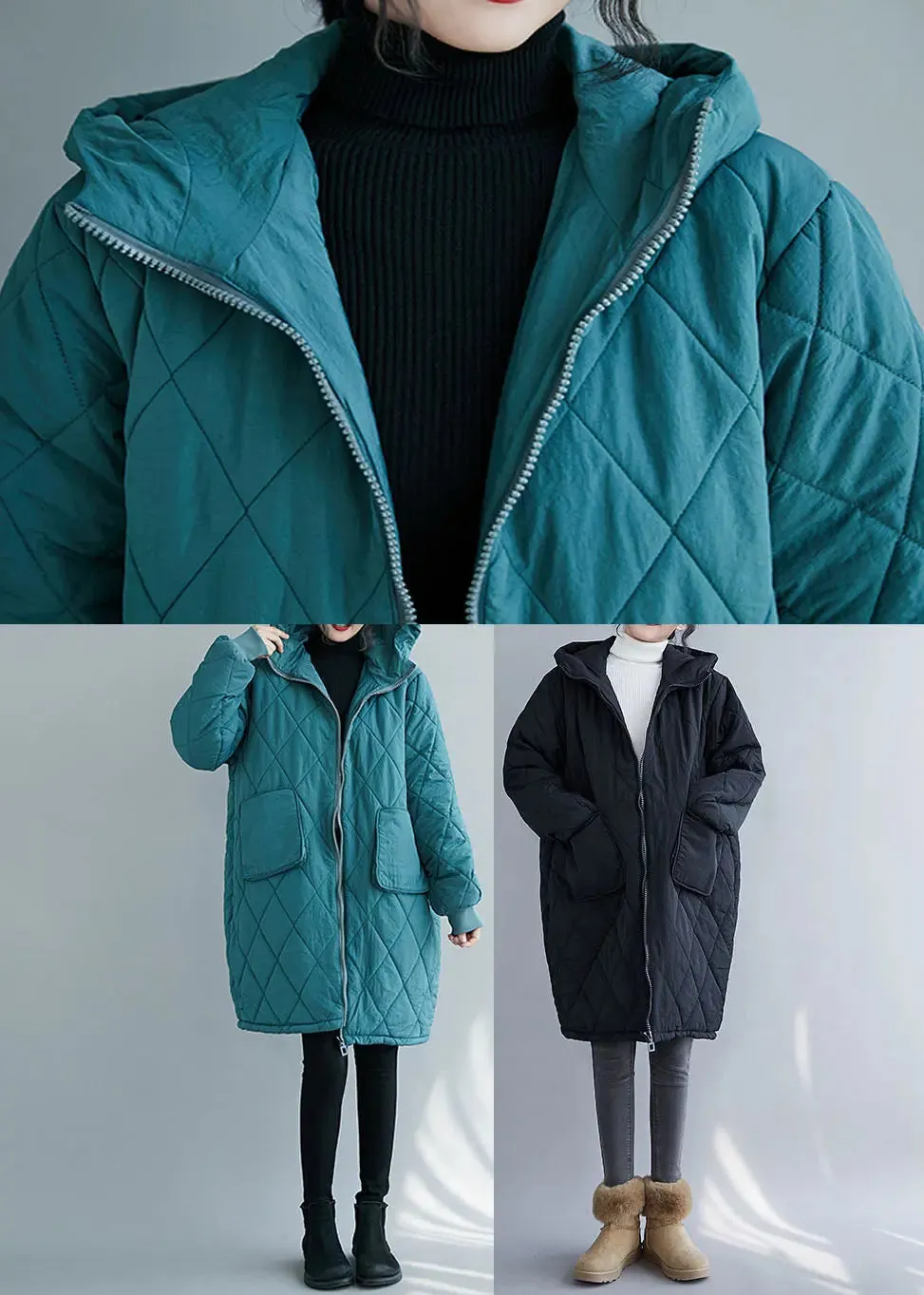 Zippered Pockets Thick Parka